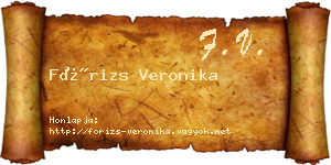 Fórizs Veronika névjegykártya